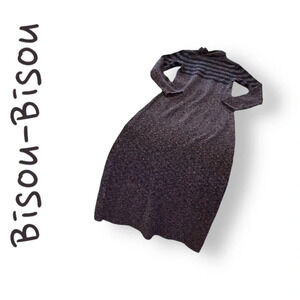 EUC Bisou  Bisou maxi turtleneck dress​ Black Purple